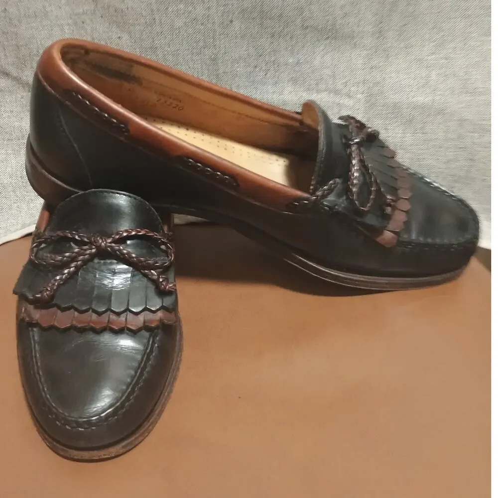 Preloved Allen Edmonds Woodstock Kiltte Black/Brown Loafers - Size 9D